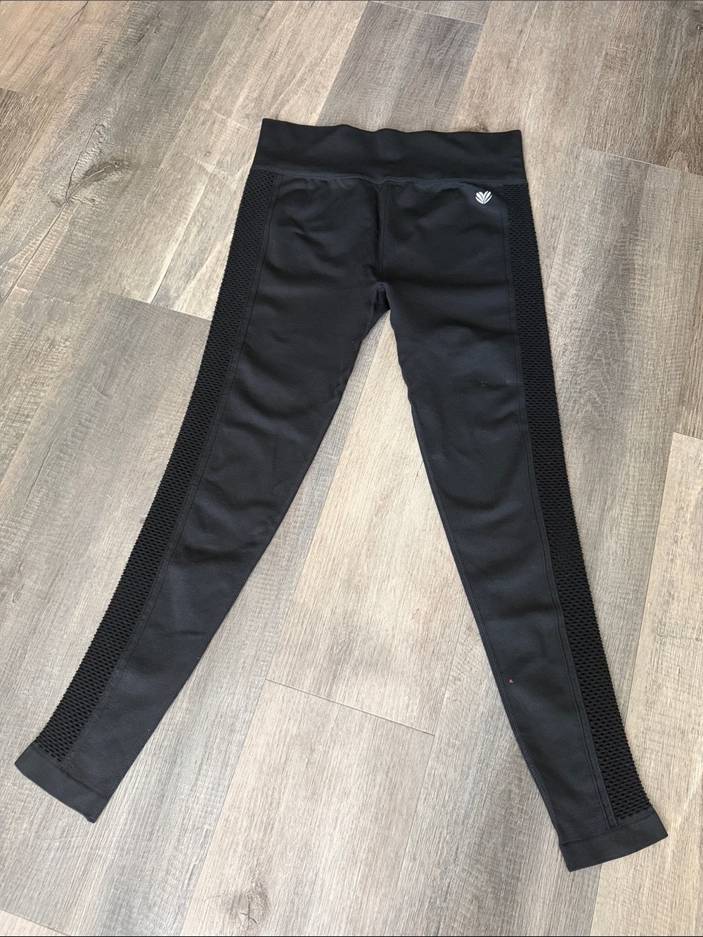 Forever 21 Black Mesh-Panel High-Waist Leggings